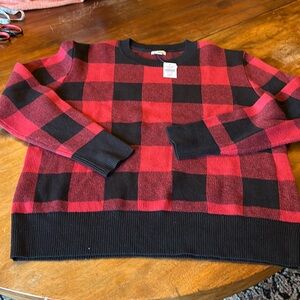 NWT L.L. Bean Buffalo Plaid Crewneck Sweater